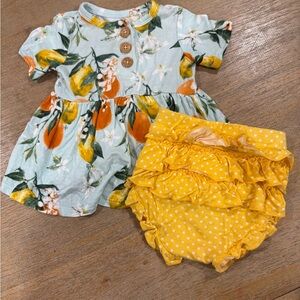 Posh Peanut Floral and Polka Dot Peplum Set